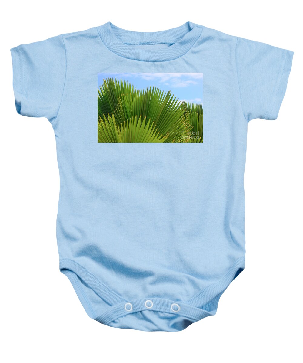 Palms Baby Onesie featuring the photograph Palm Fans by Alice Terrill