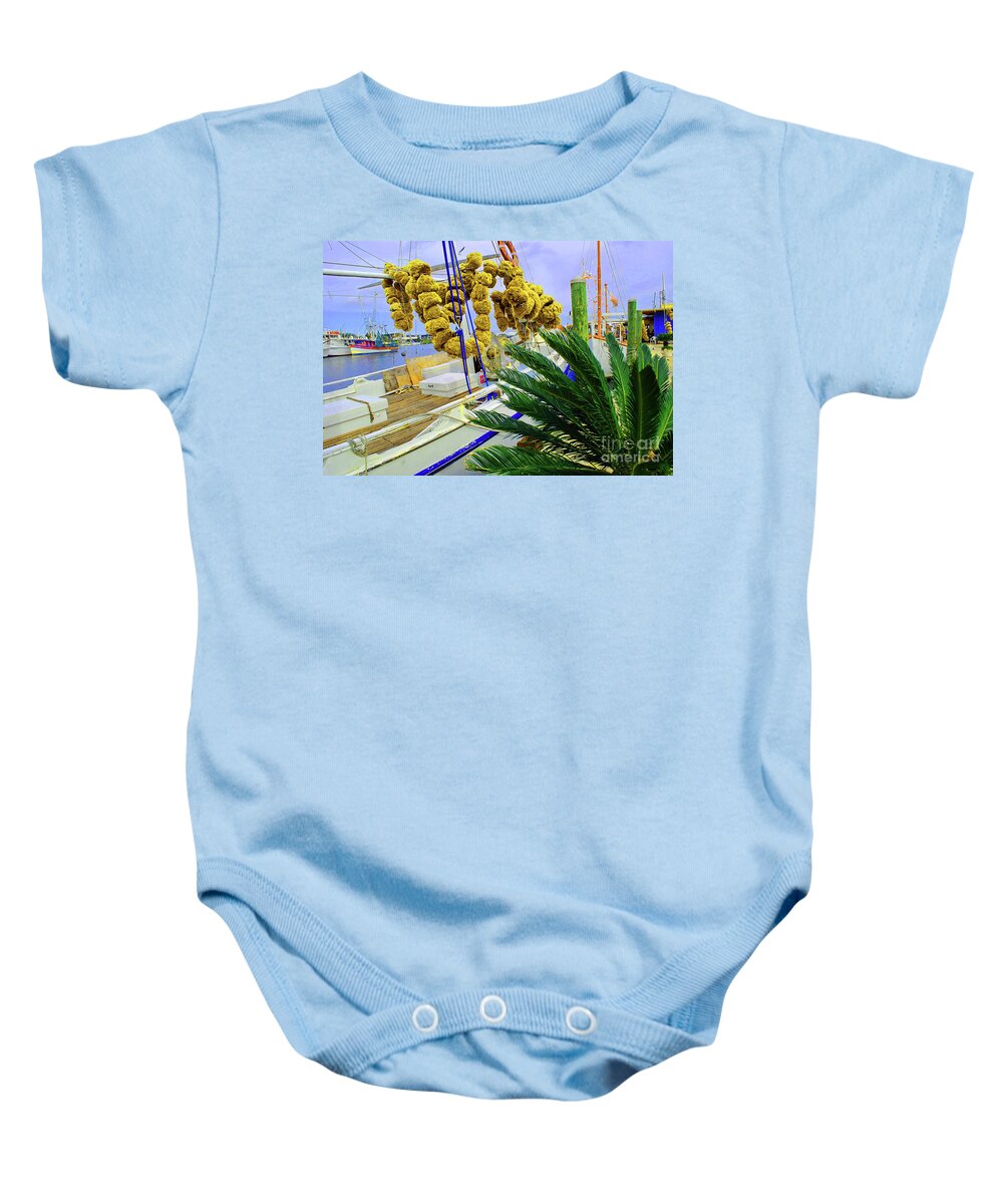 Palm Baby Onesie featuring the photograph Palm of the Dock by Jost Houk