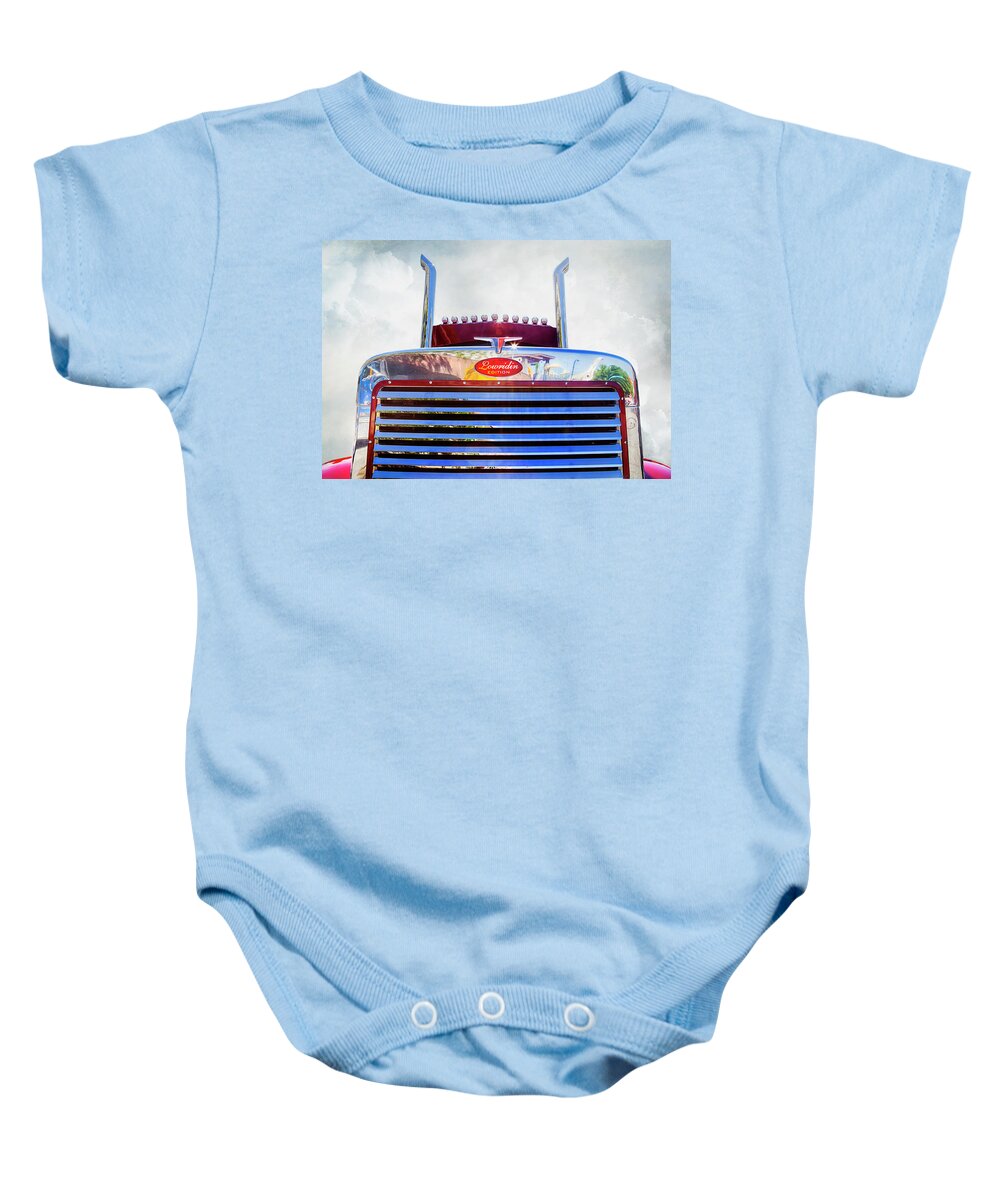 Working Truck Baby Onesie featuring the photograph Peterbilt Lowridin Edition by Theresa Tahara