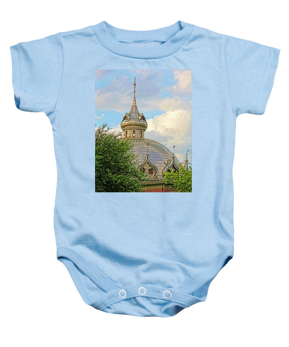Minarets Of Tampa Baby Onesie featuring the photograph Plant Hall Minarets by HH Photography of Florida