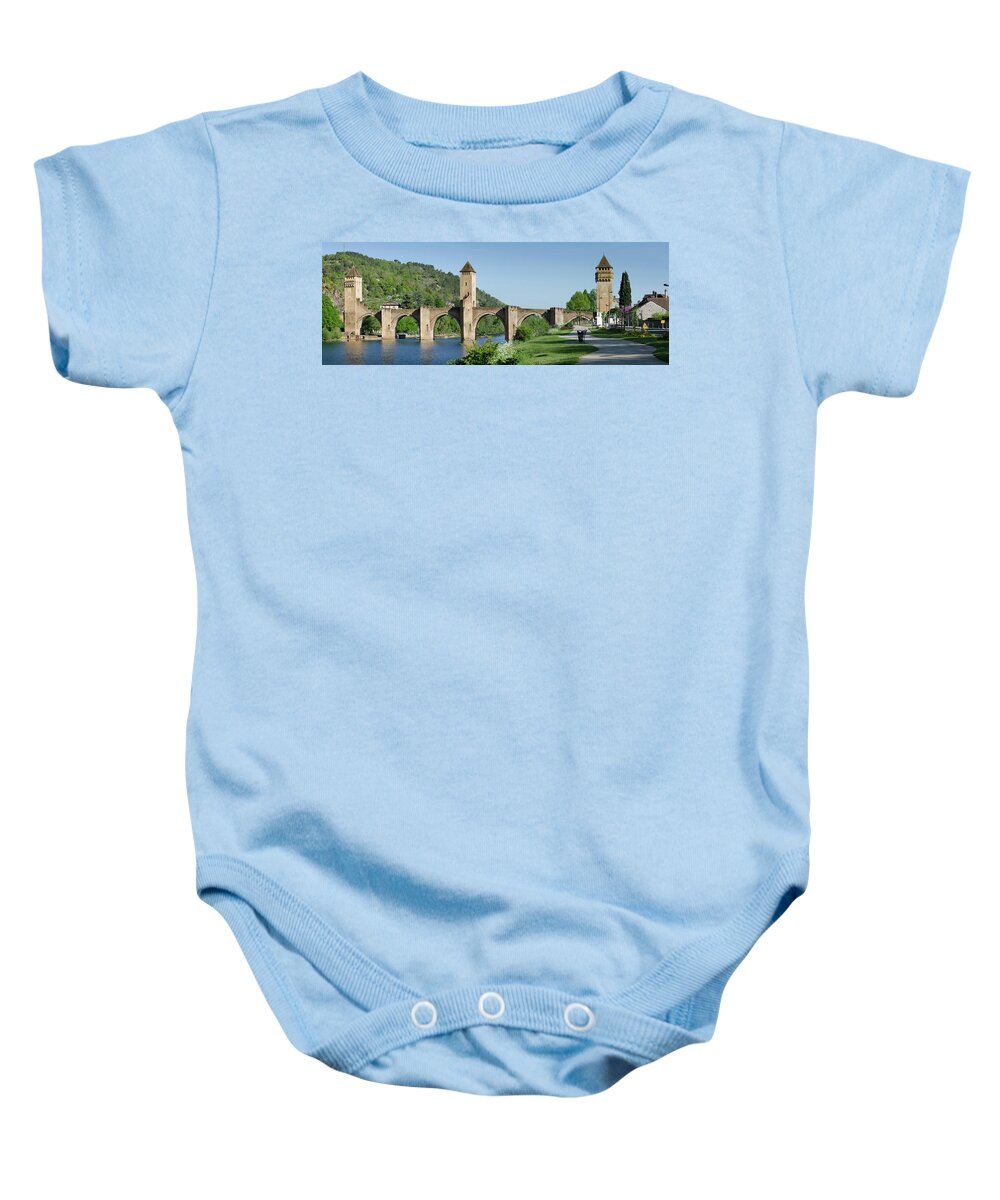 France Baby Onesie featuring the photograph Pont Valentre in Cahors by RicardMN Photography