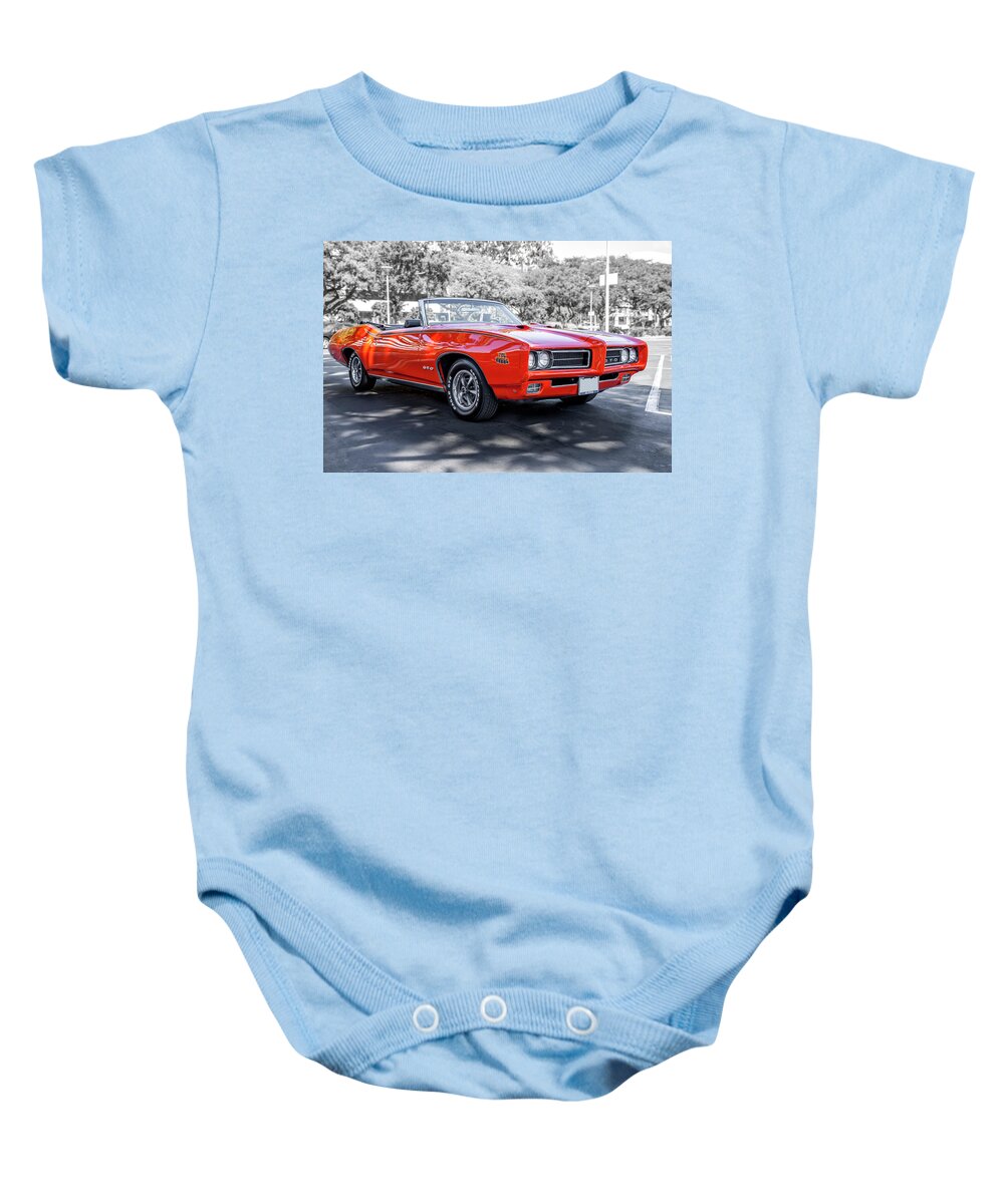 Pontaic Baby Onesie featuring the photograph Pontiac G T O Judge Convertible by Gene Parks