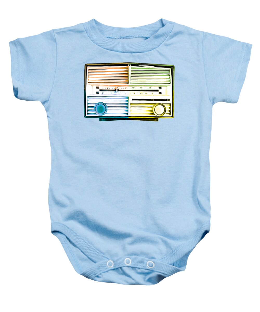 Vintage Baby Onesie featuring the photograph Pop Radio Tee by Edward Fielding