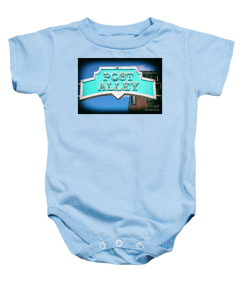 Mariola Baby Onesie featuring the photograph Post Alley Seattle by Mariola Bitner