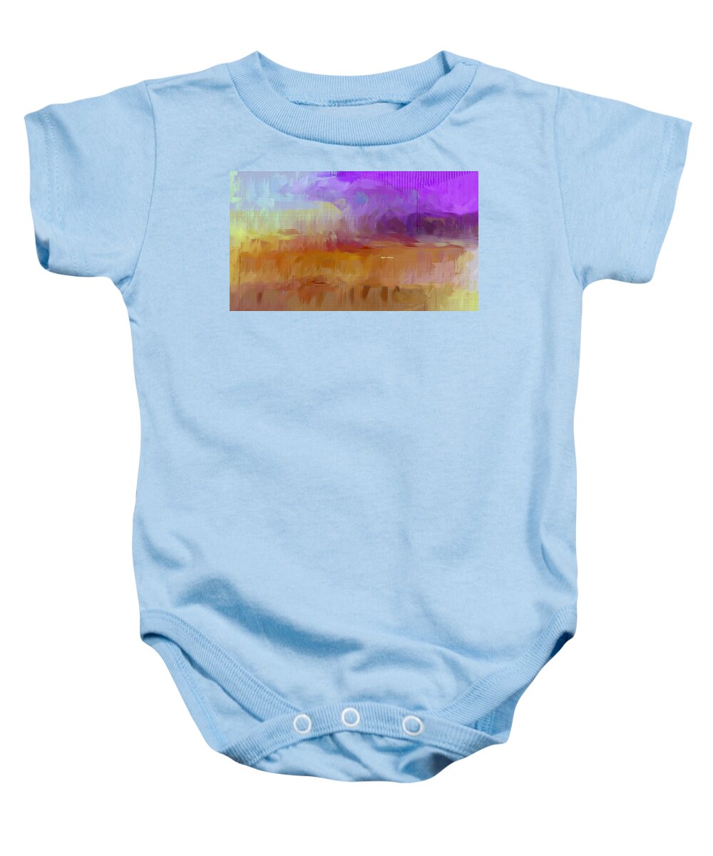 Abstract Baby Onesie featuring the mixed media Purple Horizon by Rafael Salazar