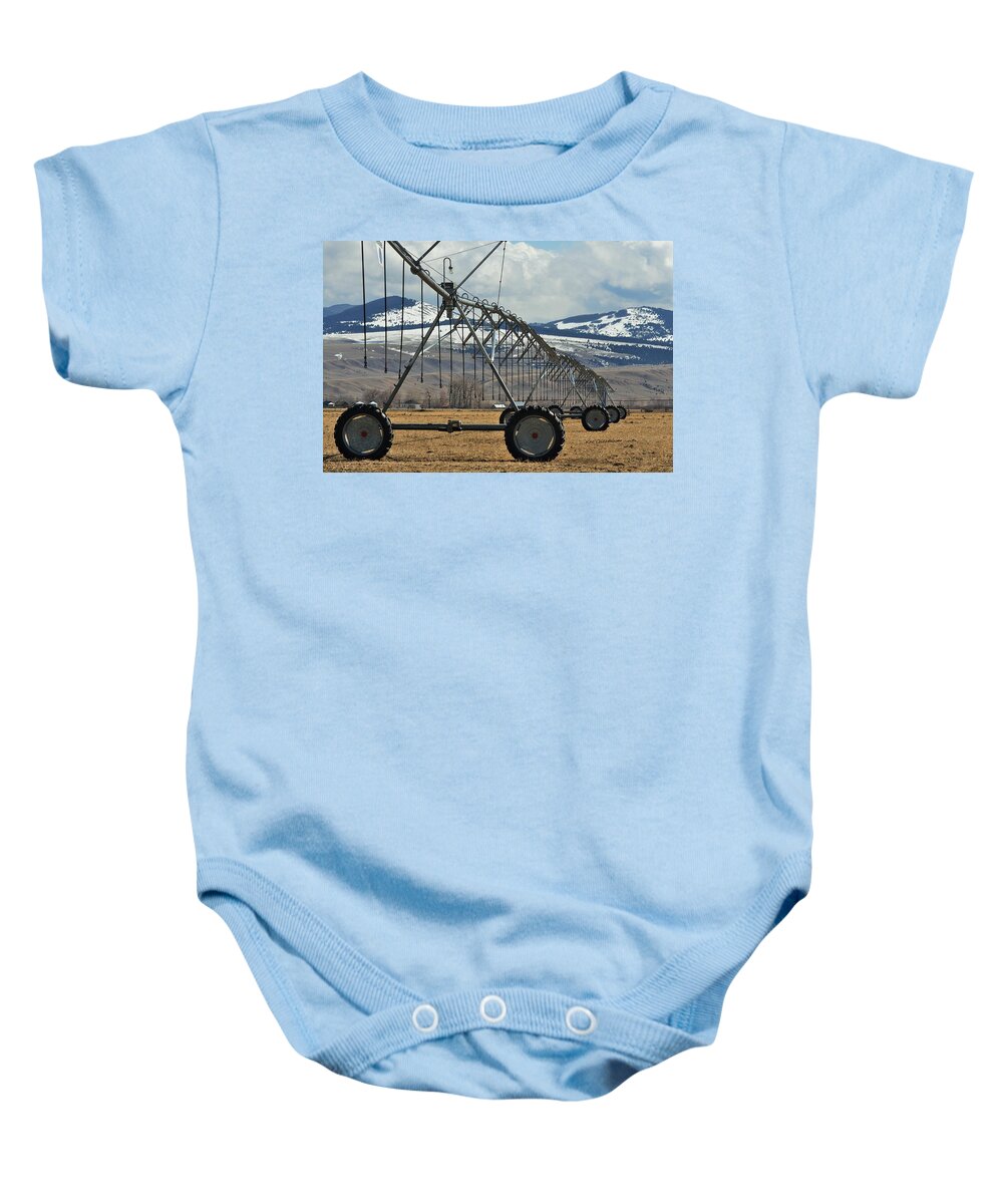 Irrigation System Baby Onesie featuring the photograph Ranch Scene 3 by Kae Cheatham