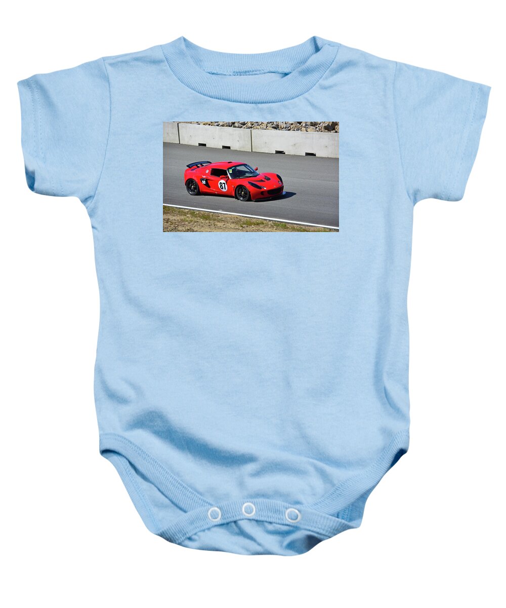 Motorsports Baby Onesie featuring the photograph Red Lotus 87 by Mike Martin