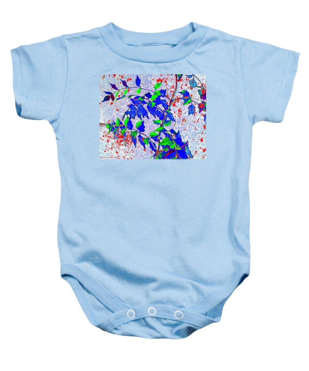 Flower Baby Onesie featuring the digital art Red Tears of Climate Change by Larry Beat