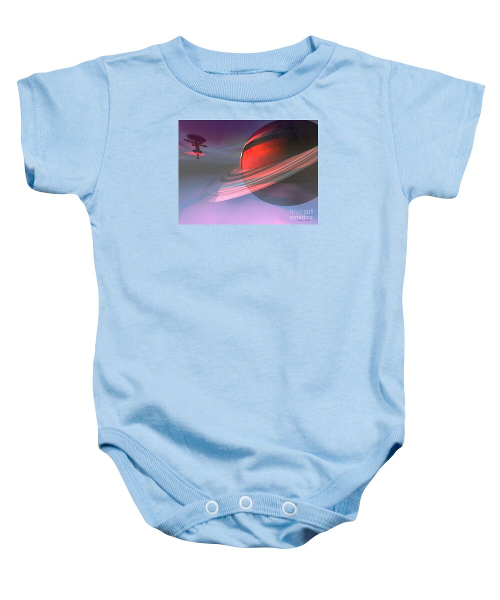 Space Art Baby Onesie featuring the painting Reflections by Corey Ford