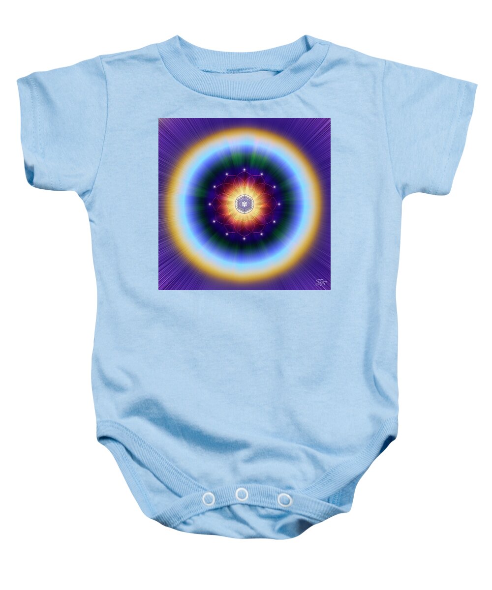 Endre Baby Onesie featuring the digital art Sacred Geometry 724 by Endre Balogh
