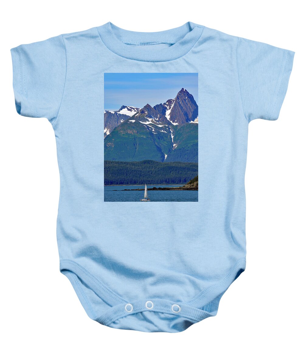 Boat Baby Onesie featuring the photograph Sailing Lynn Canal by Cathy Mahnke