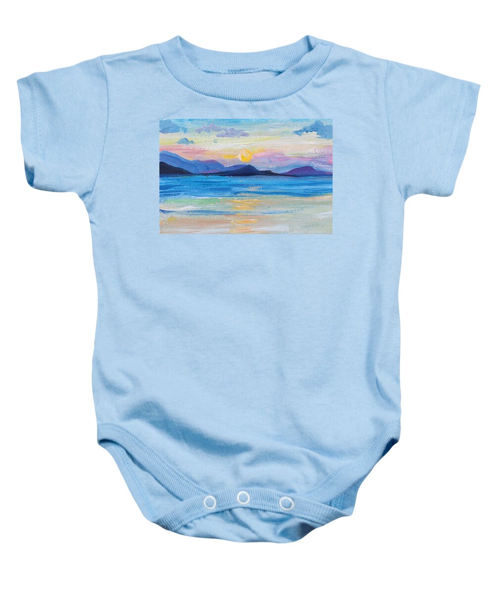 Thailand Baby Onesie featuring the painting Samui Sunset by Alina Malykhina