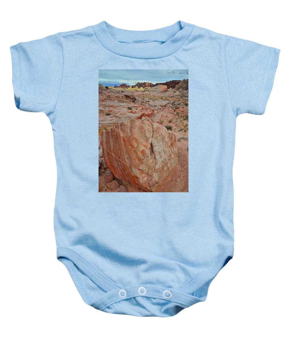 Valley Of Fire State Park Baby Onesie featuring the photograph Sandstone Shield in Valley of Fire by Ray Mathis