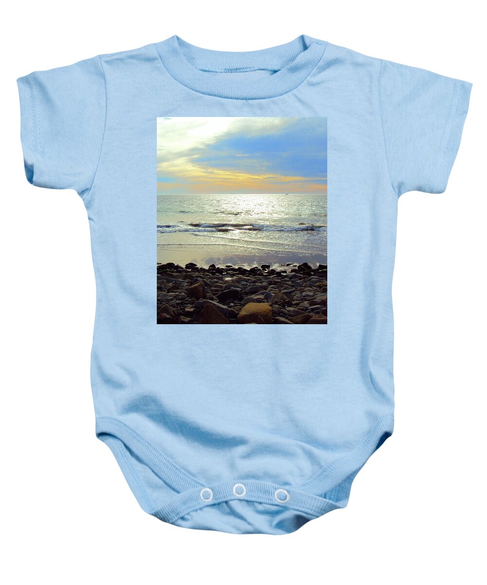 Sea Baby Onesie featuring the photograph Seascape in Thirds by Nadalyn Larsen