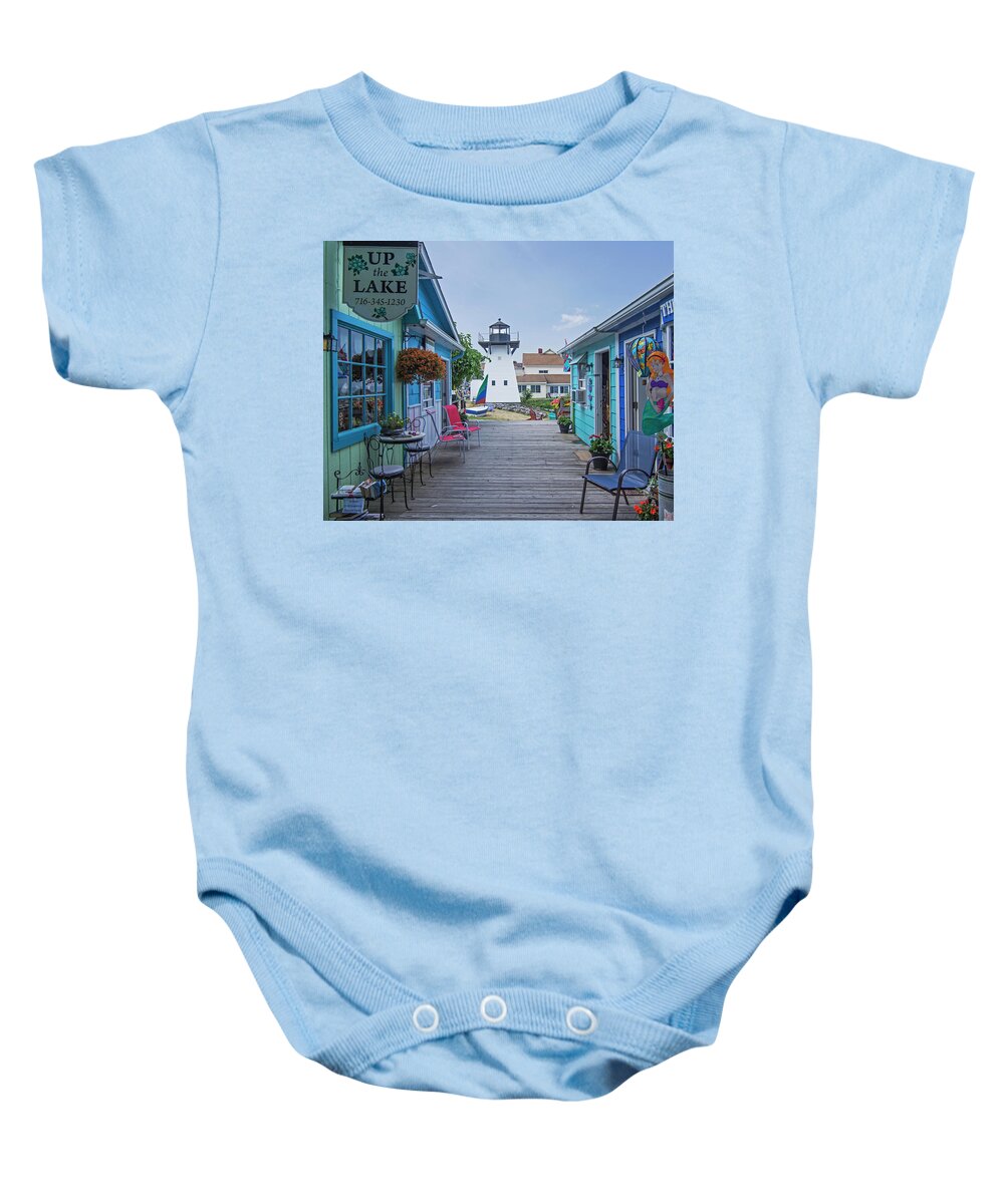 Shops Baby Onesie featuring the photograph Shops by Deborah Ritch