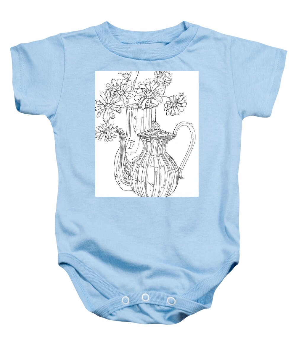Ink Baby Onesie featuring the painting Silver legacy by Anita Thomas