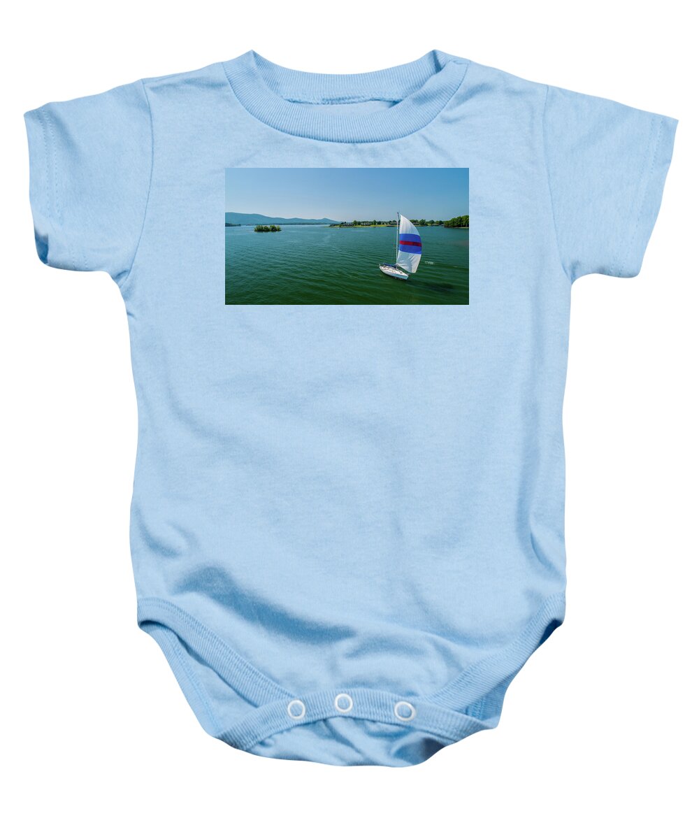 Sailboat Baby Onesie featuring the photograph SML Sailing2 by Star City SkyCams