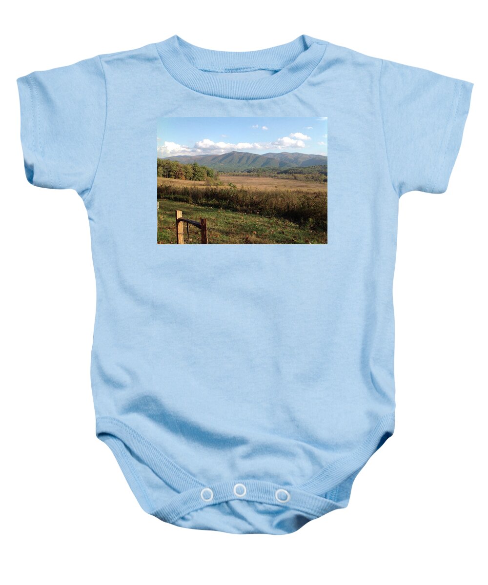 Smoky Mountains Baby Onesie featuring the photograph Smokies 1 by Val Oconnor