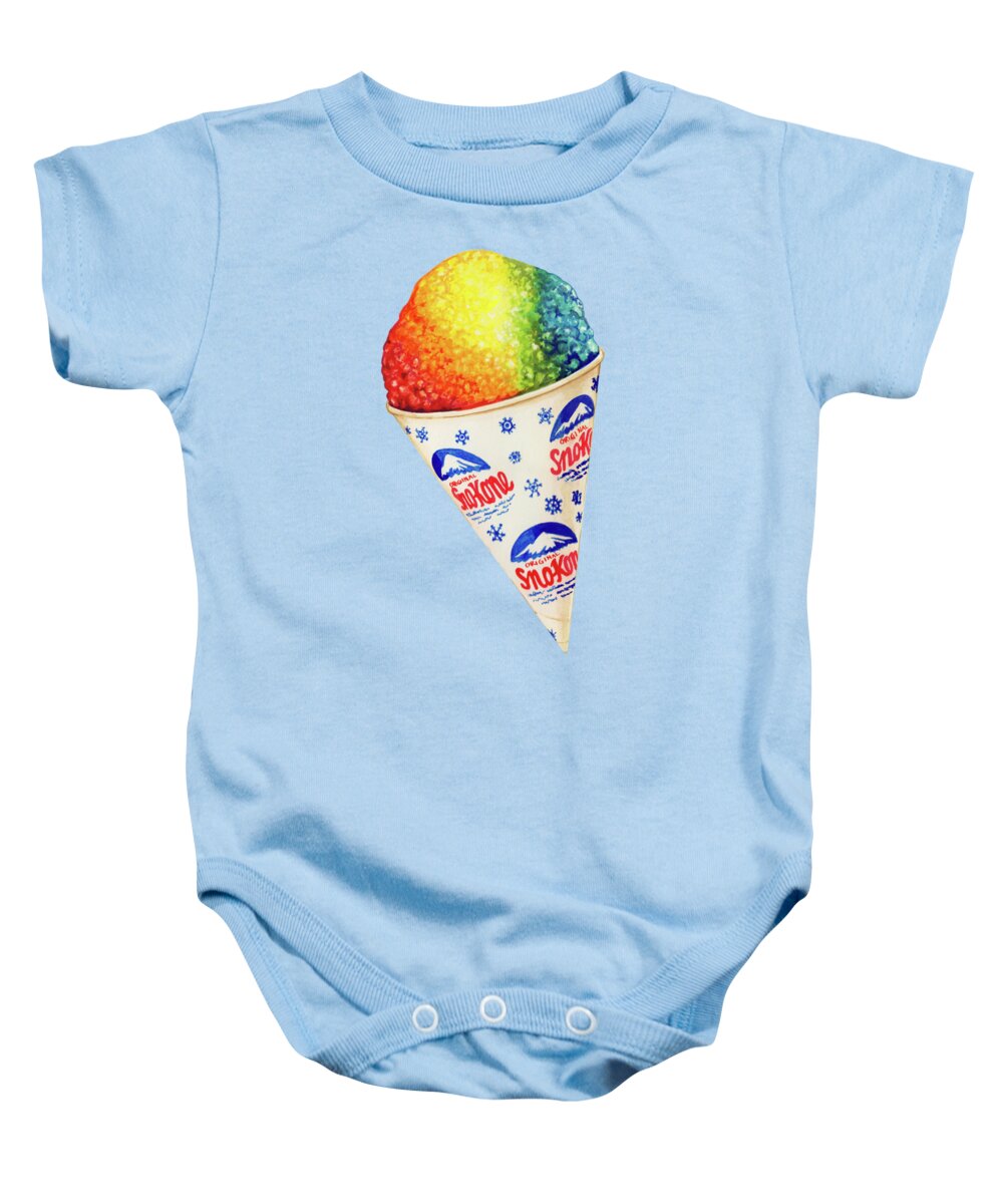 Food Baby Onesie featuring the painting Snow Cone Pattern by Kelly Gilleran