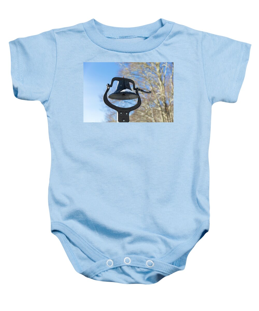 Bell Baby Onesie featuring the photograph Snow Covered Bell by D K Wall
