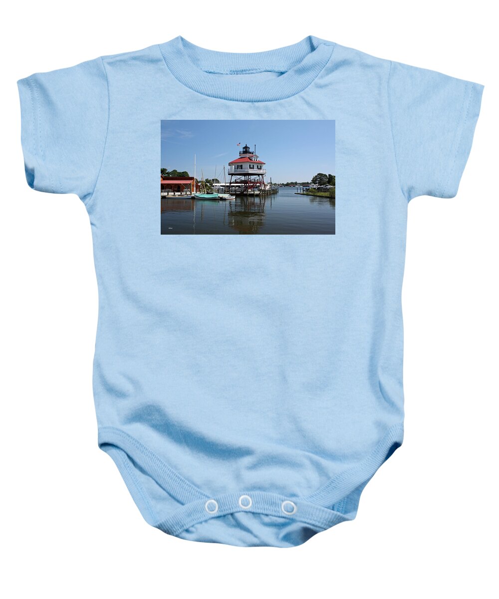 Solomons Baby Onesie featuring the photograph Solomons Island - Drum Point Lighthouse Reflecting by Ronald Reid