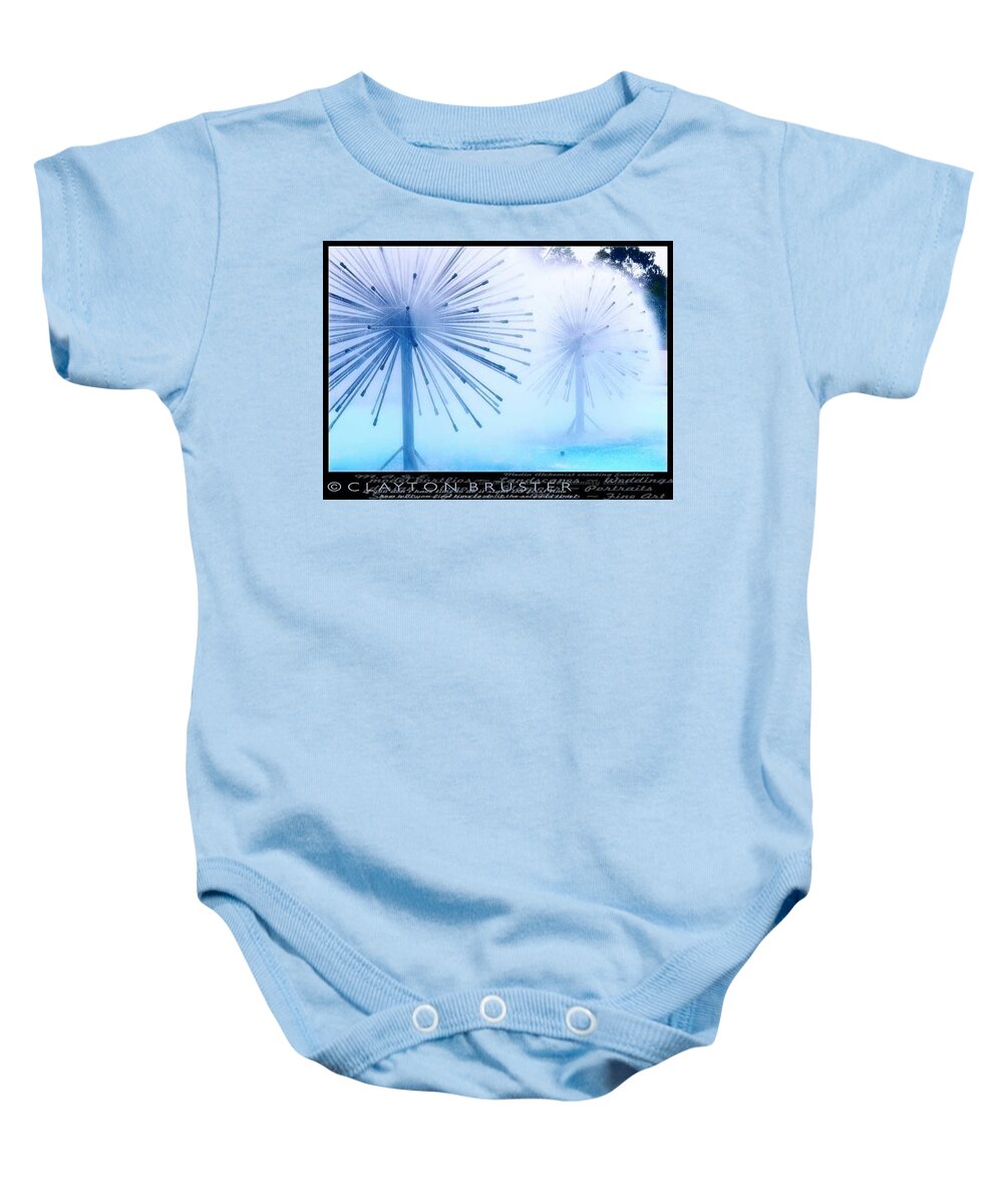 Clay Baby Onesie featuring the photograph Southern California Fountains by Clayton Bruster
