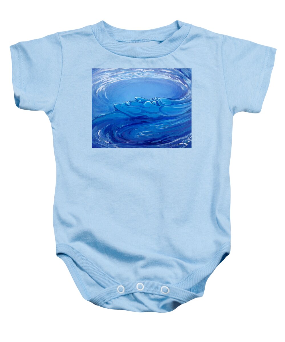 Wave Baby Onesie featuring the digital art Spectrum of Emotion Sadness Pensiveness by Kevin Middleton