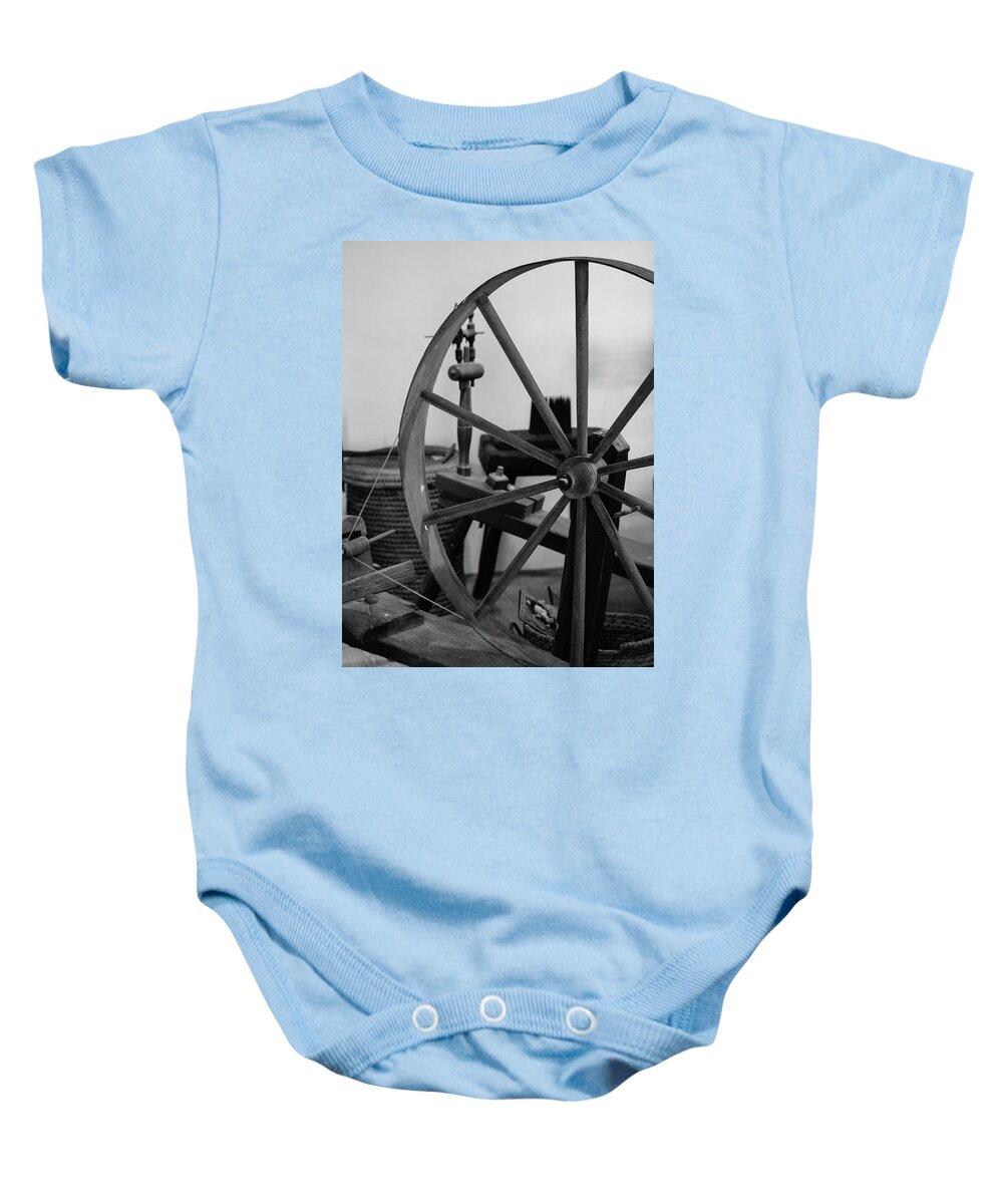 Spinning Wheel Baby Onesie featuring the photograph Spinning Wheel at Mount Vernon by Nicole Lloyd