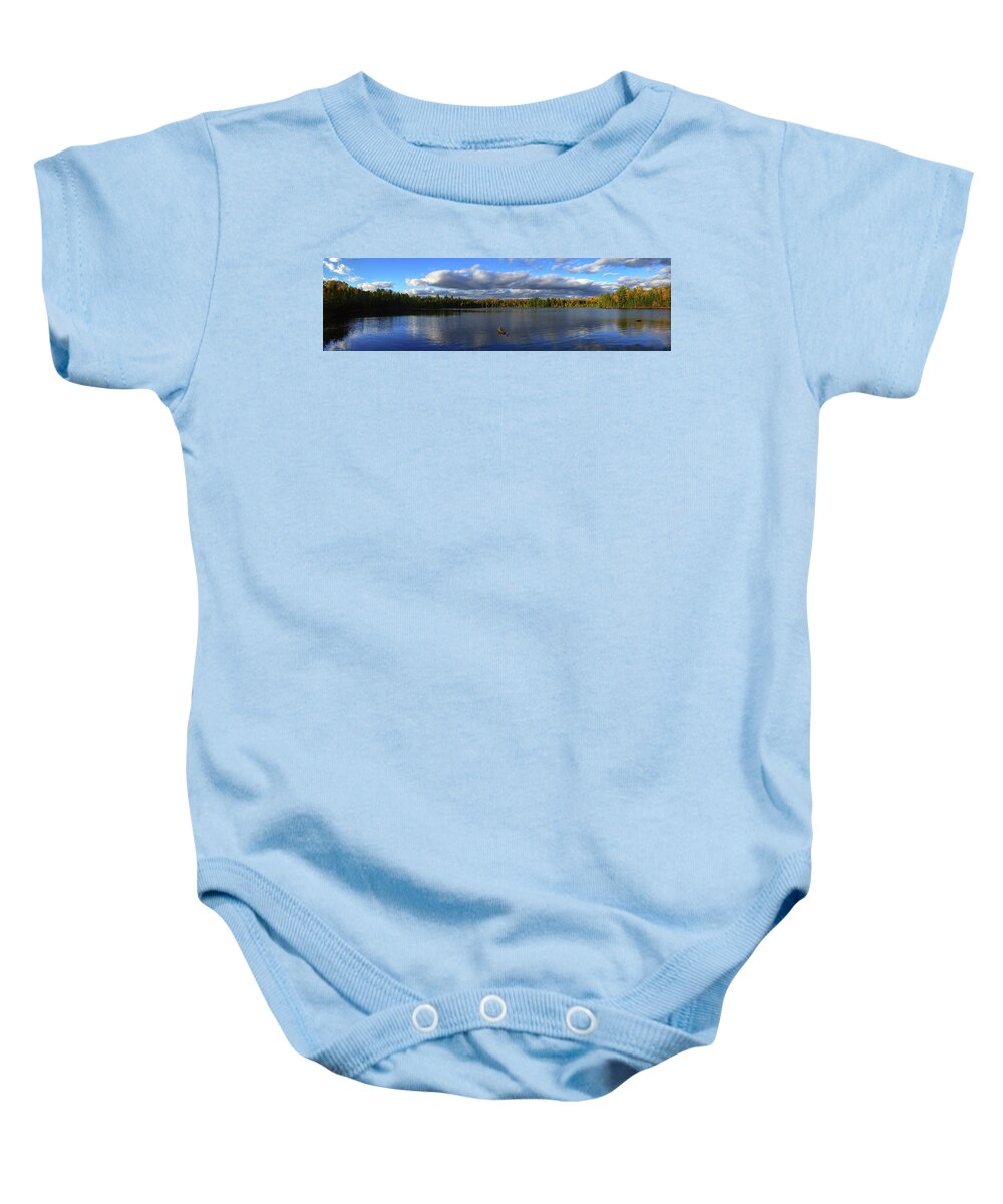 Autumn Baby Onesie featuring the photograph Splendid Autumn View Panoramic by Brook Burling