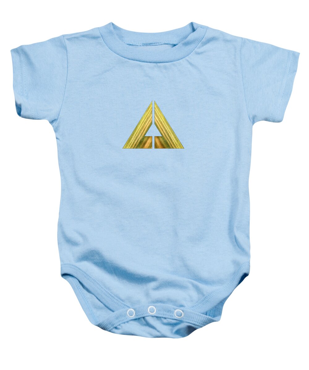 Block Baby Onesie featuring the photograph Split Triangle Green by YoPedro