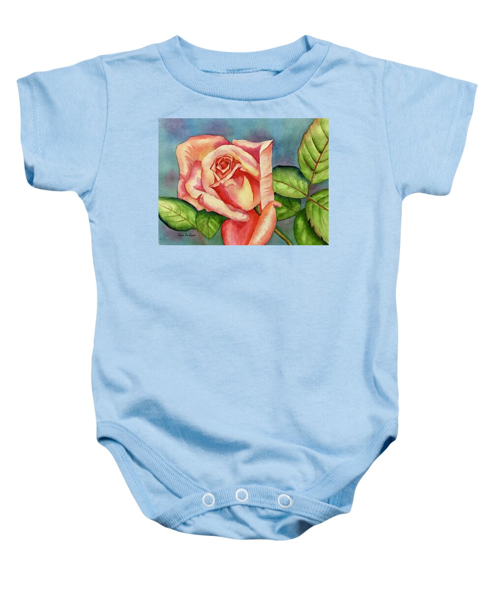 Rose Baby Onesie featuring the painting Spring Rose by Lyn DeLano