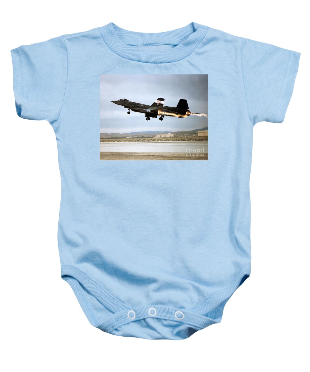Science Baby Onesie featuring the photograph Sr-71 Blackbird, 1990s by Science Source