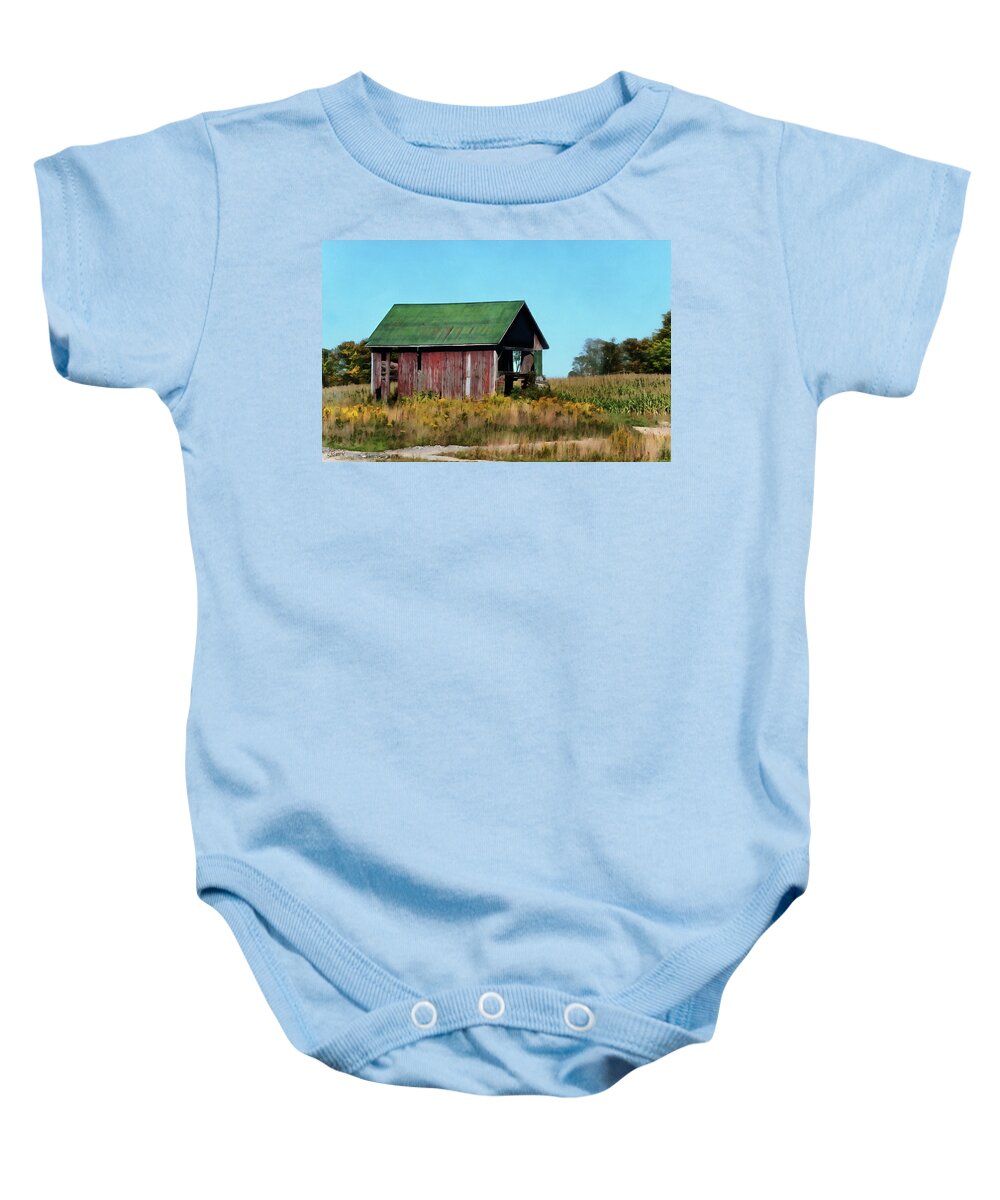 Barn Baby Onesie featuring the digital art Standing Silent by JGracey Stinson