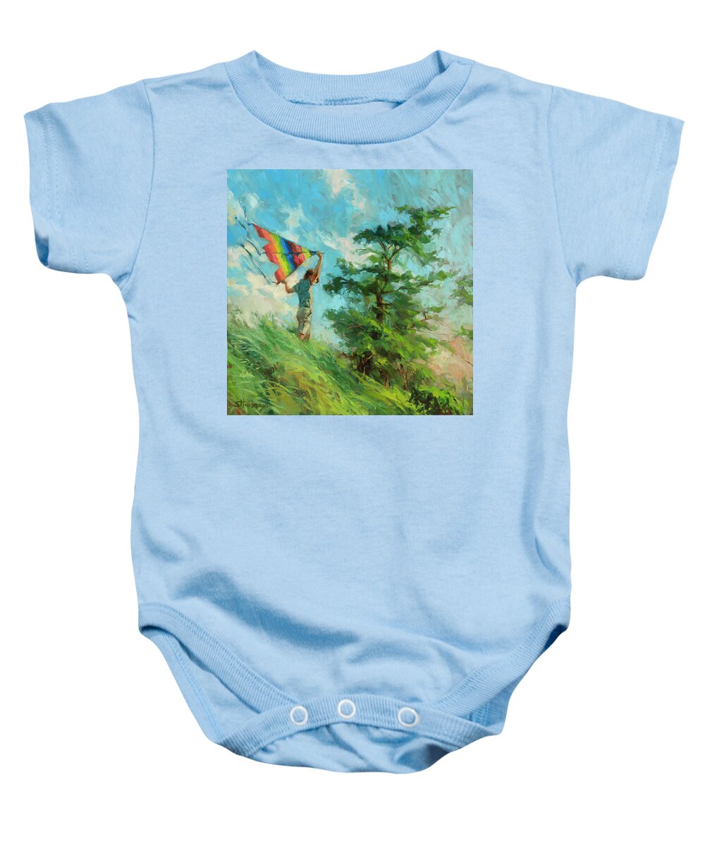 Boy Baby Onesie featuring the painting Summer Breeze by Steve Henderson