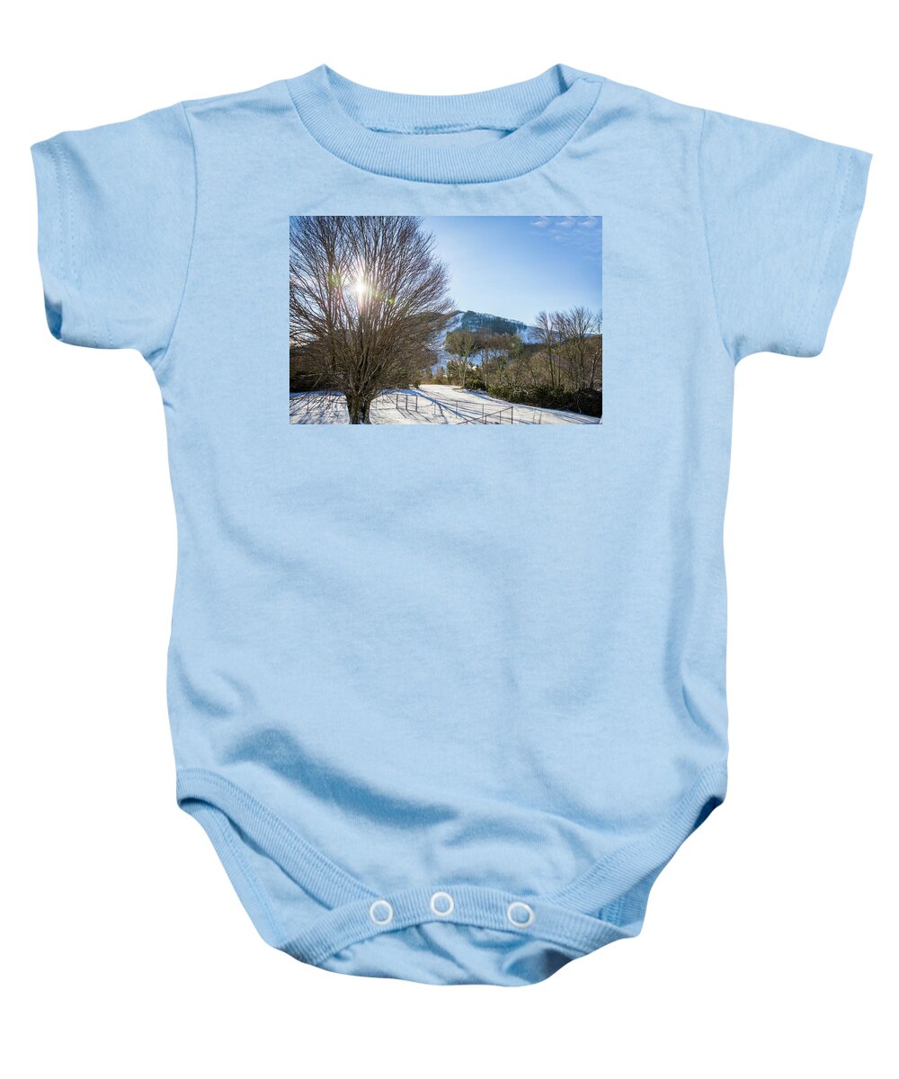 Cataloochee Ski Baby Onesie featuring the photograph Sunrise Over Cataloochee Ski by D K Wall
