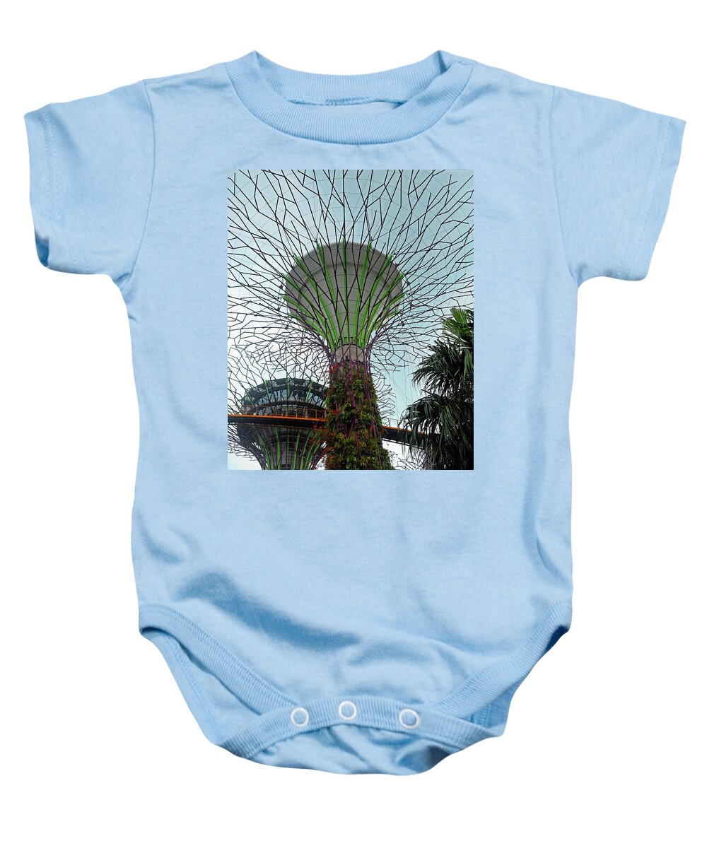 Gardens By The Bay Baby Onesie featuring the photograph Super Trees 15 by Ron Kandt