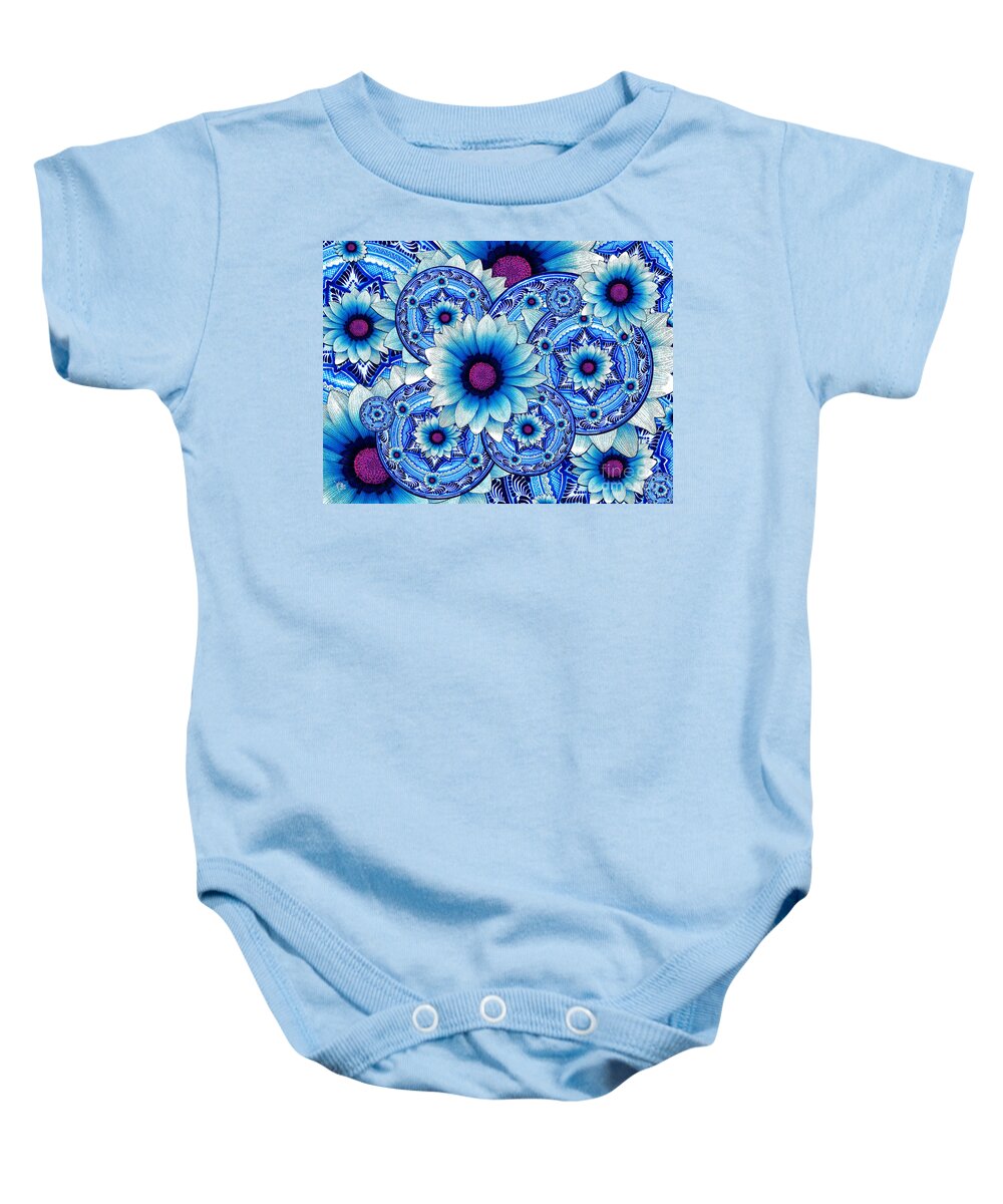 Floral Baby Onesie featuring the mixed media Talavera Alejandra by Christopher Beikmann