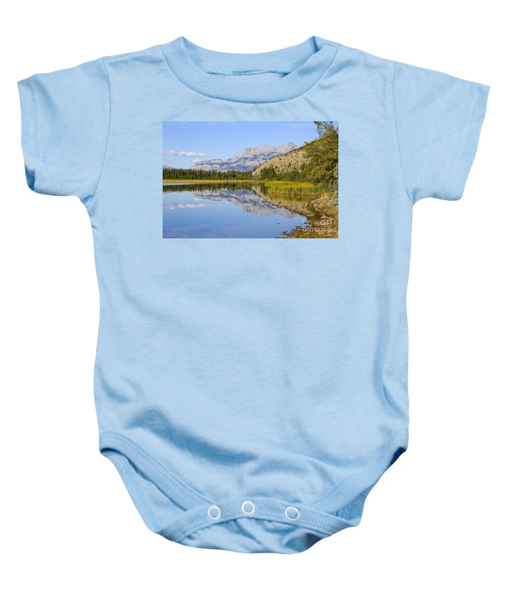 Talbot Lake Baby Onesie featuring the photograph Talbot Lake Jasper National Park by Teresa Zieba