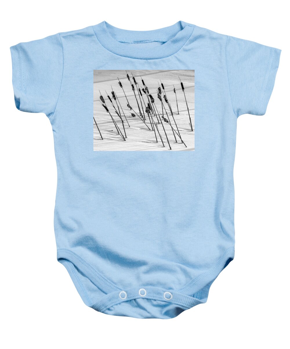 Cat Tail Baby Onesie featuring the photograph Tales of Winter by Tim Kirchoff