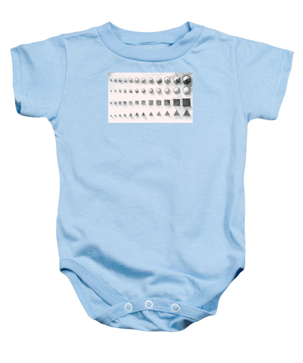  Baby Onesie featuring the drawing Template by James Lanigan Thompson MFA
