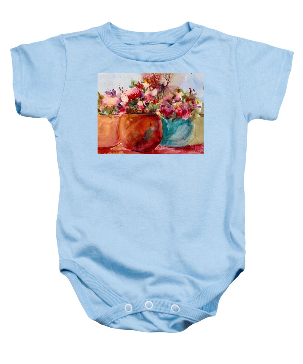 Floral Baby Onesie featuring the painting Terra Cotta by Susan Seaborn