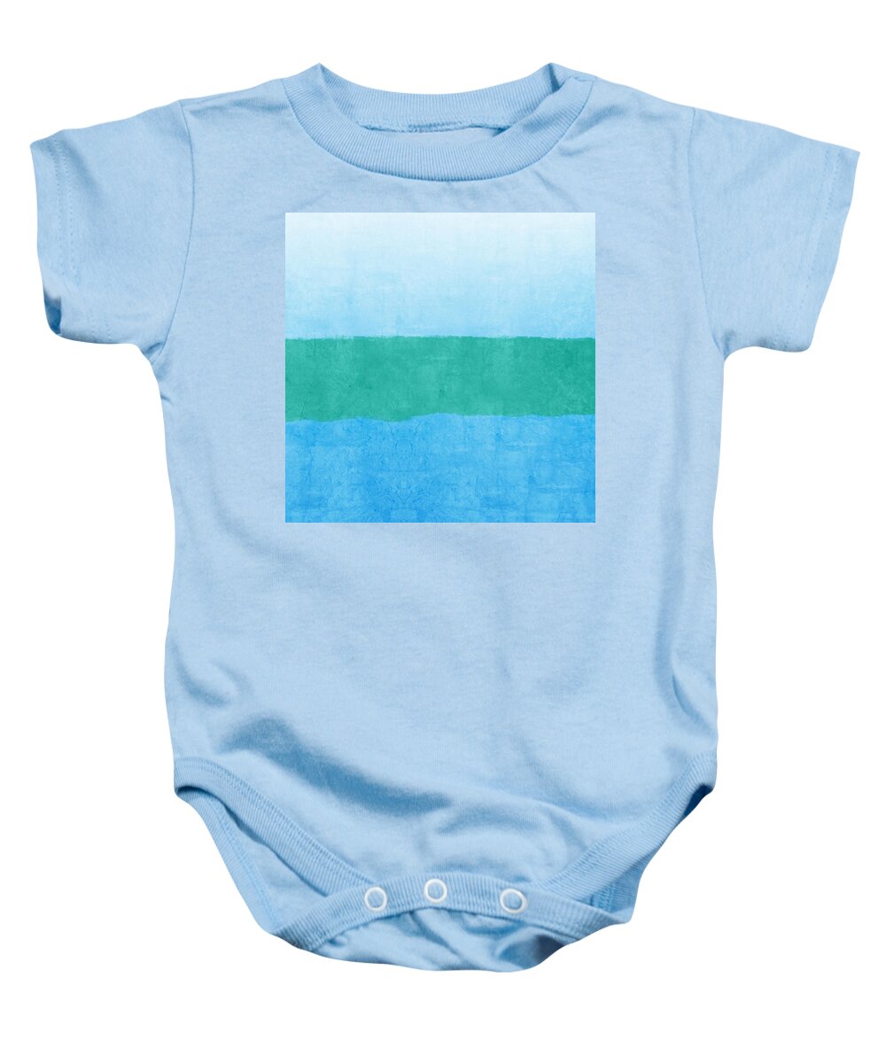 Blue Baby Onesie featuring the photograph Test by Linda Woods