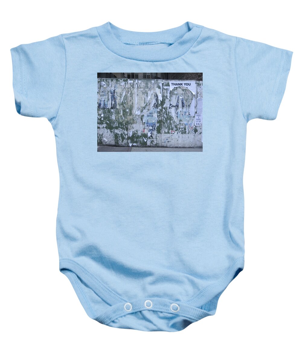 Wall Baby Onesie featuring the photograph Thank You in New York 2011 by Erik Burg
