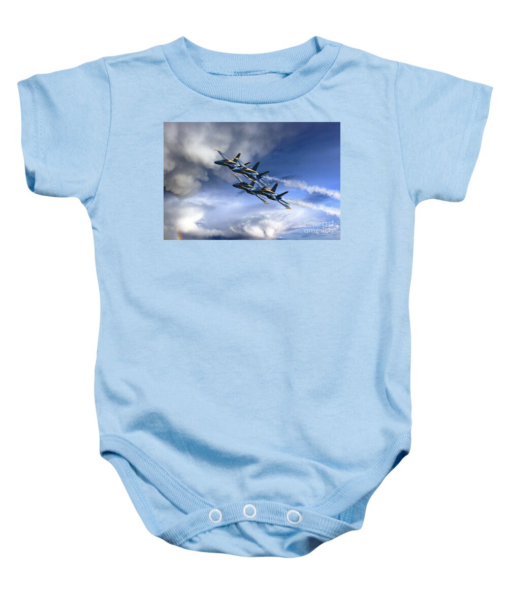 Blue Angels Baby Onesie featuring the digital art The Angels by Airpower Art