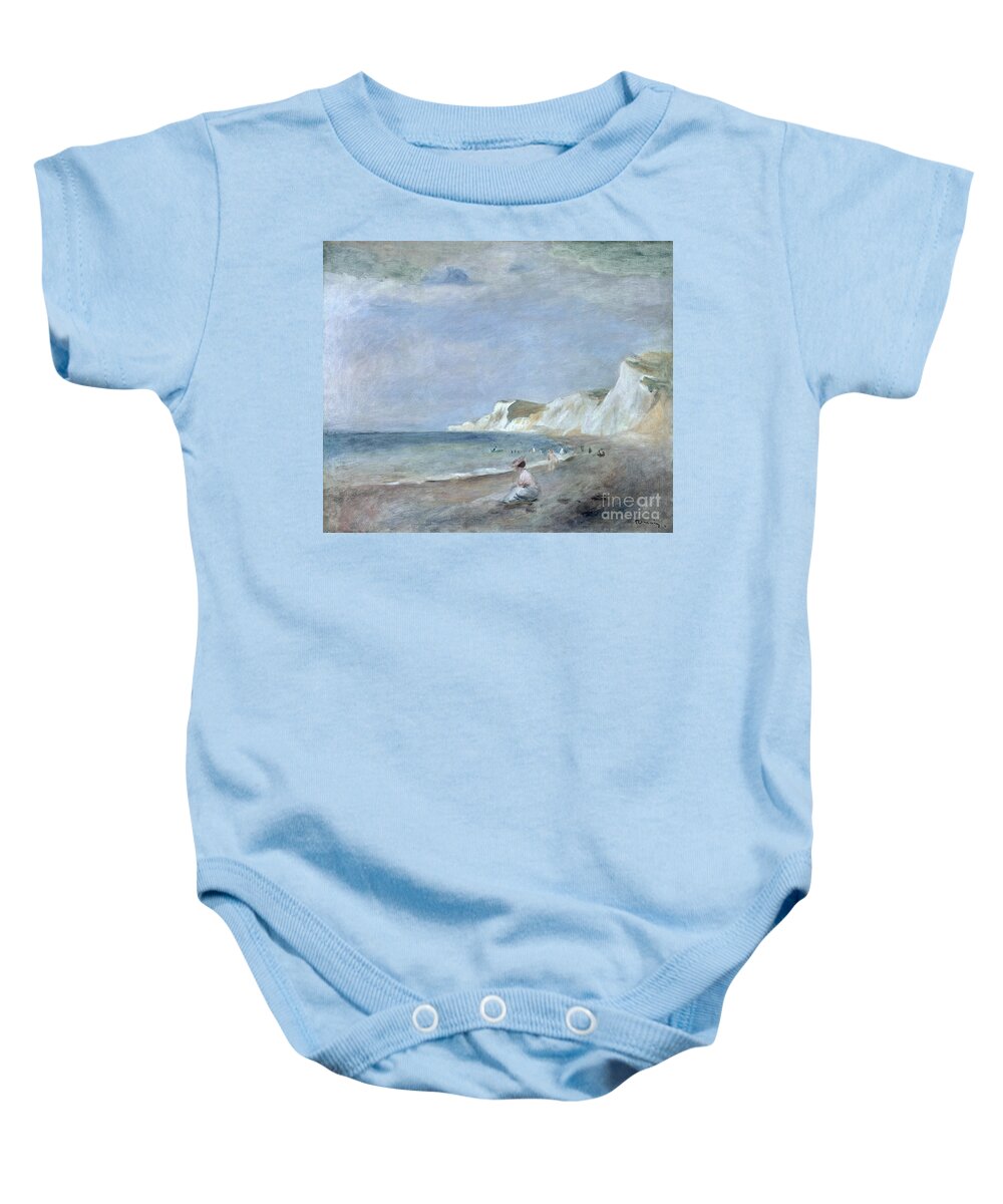 The Baby Onesie featuring the painting The Beach at Varangeville by Renoir