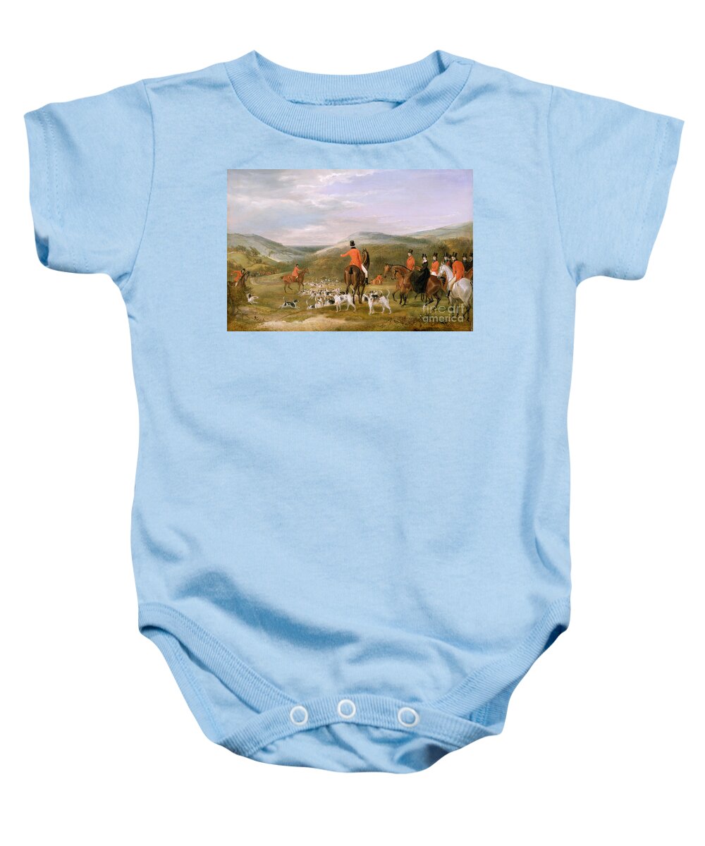 The Baby Onesie featuring the painting The Berkeley Hunt by Francis Calcraft Turner