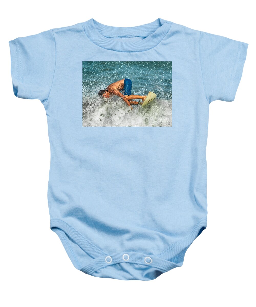 Beach Baby Onesie featuring the photograph The Big Lean by Eye Olating Images