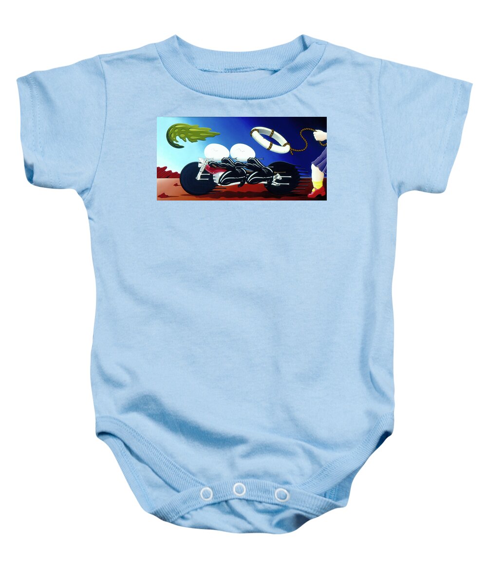  Baby Onesie featuring the painting The Escape by Paxton Mobley