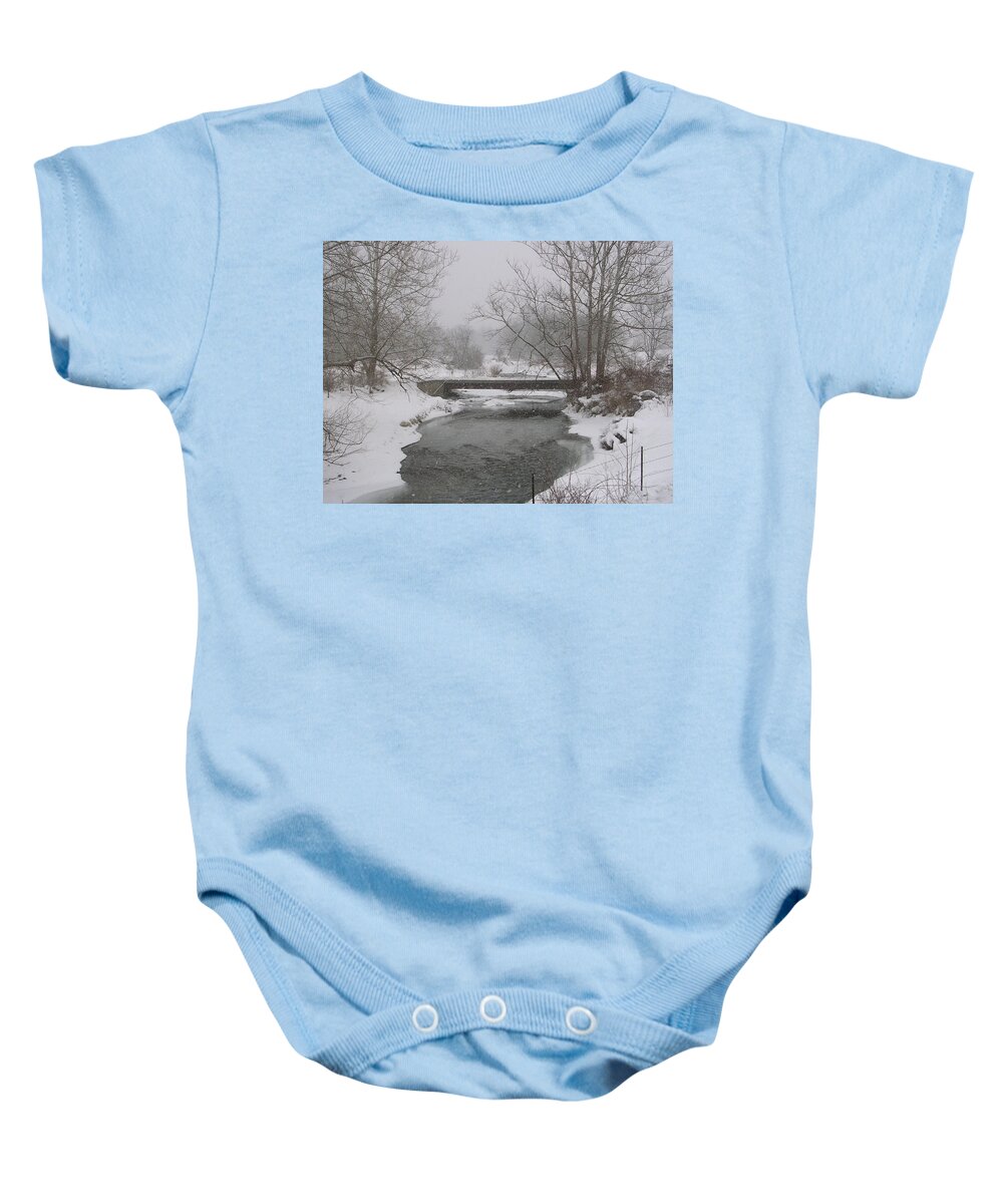 Snow Scene Baby Onesie featuring the photograph The Face by Jack Harries