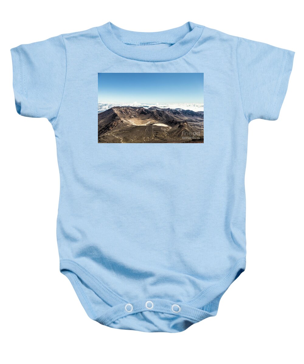 New Zealand Baby Onesie featuring the photograph The famous Tongariro Alpine crossing in New Zealand by Didier Marti